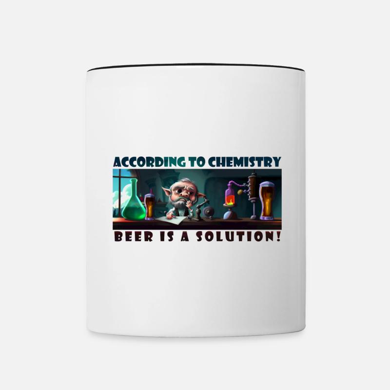 beer is a solution - Tasse zweifarbig - Weiß/Schwarz