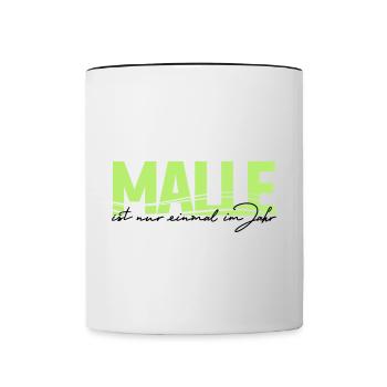 Malle Tshirt - Tasse zweifarbig - Weiß/Schwarz - Vorne
