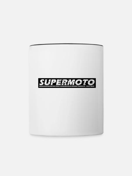 Supermoto - Tasse zweifarbig - Weiß/Schwarz
