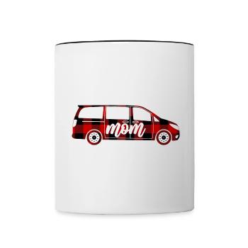 Minivan Super Mom fährt Minivan Moms Lifestyle - Tasse zweifarbig - Weiß/Schwarz - Vorne