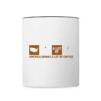 Powered by Caffeine Coffee Makes Me Happy Ges - Contrasting Mug - white/black - Front