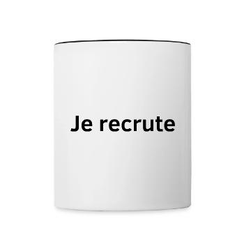 Je recrute - Mug contrasté - blanc/noir - Devant