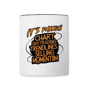 Trading ma passion cool trading design - Mug contrasté - blanc/noir - Devant