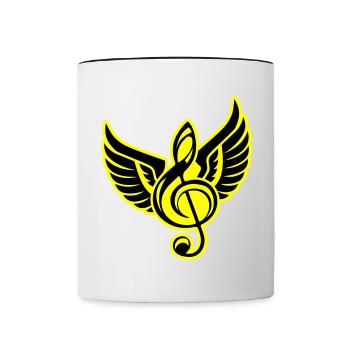 Symbole de clé Piano à queue - Mug contrasté - blanc/noir - Devant