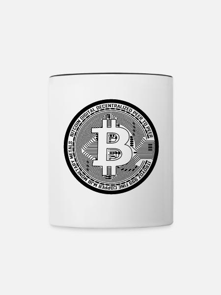 A Bitcoin - Tasse zweifarbig - Weiß/Schwarz