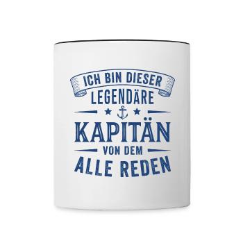 Kapitän Legende Seemann Segeln - Tasse zweifarbig - Weiß/Schwarz - Vorne
