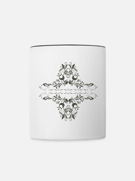 Dekoratives Element - Tasse zweifarbig - Weiß/Schwarz