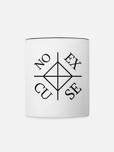 NO EXCUSE - Tasse zweifarbig - Weiß/Schwarz