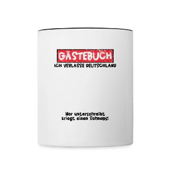 Auslandssemester Auslandsjahr Gästebuch Auswandern - Tasse zweifarbig - Weiß/Schwarz - Vorne