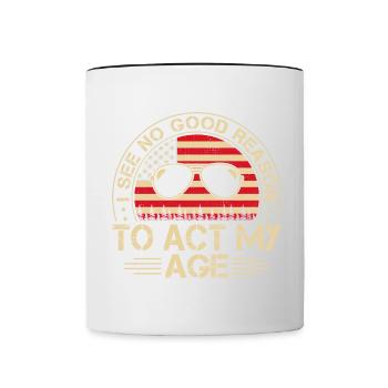 Vintage Act My Age Drôle de jeu de mots Humour adulte - Mug contrasté - blanc/noir - Devant