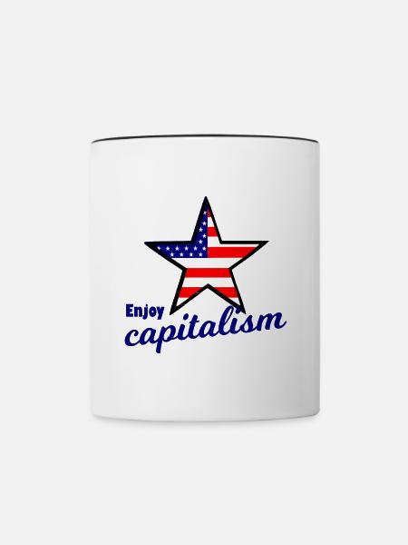 Amerika und Kapitalismus - Tasse zweifarbig - Weiß/Schwarz