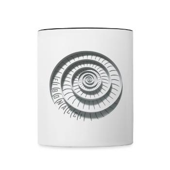 fibonacci abstrakt - Tasse zweifarbig - Weiß/Schwarz - Vorne