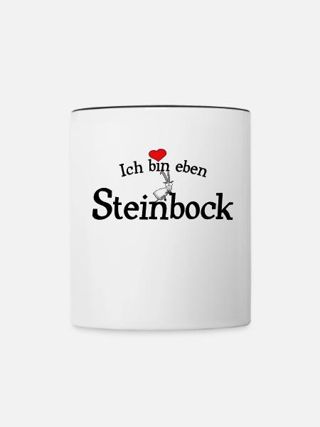 Steinbock - Tasse zweifarbig - Weiß/Schwarz