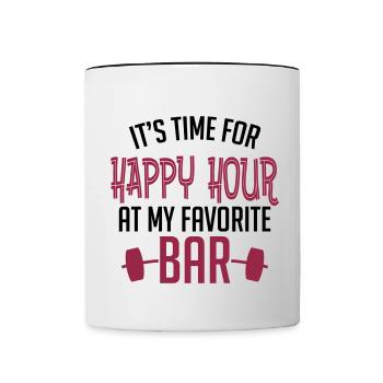 it's time for happy hour at my favorite bar B 2c - Tasse zweifarbig - Weiß/Schwarz - Vorne