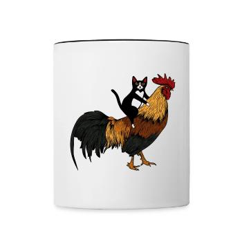Landwirt Landwirtschaft Farmaholic Traktorfahrer L - Tasse zweifarbig - Weiß/Schwarz - Vorne