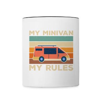 Papa conduit Minivan Papa Minivan Papa Mode de vie - Mug contrasté - blanc/noir - Devant