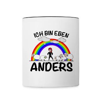 Ich bin eben anders als andere - Tasse zweifarbig - Weiß/Schwarz - Vorne
