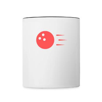 Bowlen Sprüche Bowling Bowler Kegeln Geschenk - Tasse zweifarbig - Weiß/Schwarz - Vorne