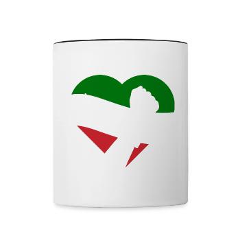 Rise with Iran Herz - Women Life Freedom Iran - Tasse zweifarbig - Weiß/Schwarz - Vorne