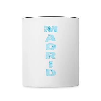 Madrid Espagne City Font Skyline Accueil - Mug contrasté - blanc/noir - Devant