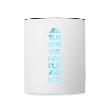 Augsburg Deutschland Stadt Schrift Skyline Heimat - Tasse zweifarbig - Weiß/Schwarz - Vorne
