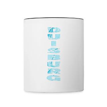 Duisburg Deutschland Stadt Schrift Skyline Heimat - Tasse zweifarbig - Weiß/Schwarz - Vorne