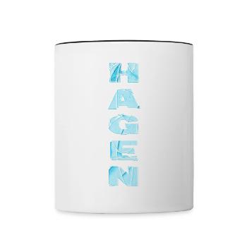 Hagen Germany City Font Skyline Home - Contrasting Mug - white/black - Front