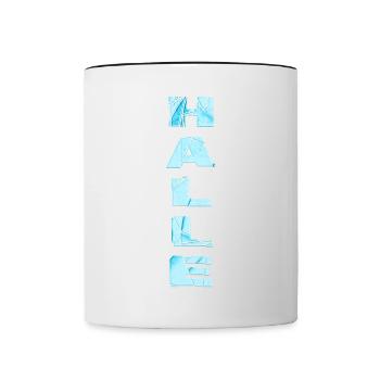 Hall Germany City Font Skyline Home - Contrasting Mug - white/black - Front