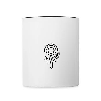 Signe de Guérison Magique Line Art - noir - Mug contrasté - blanc/noir - Devant