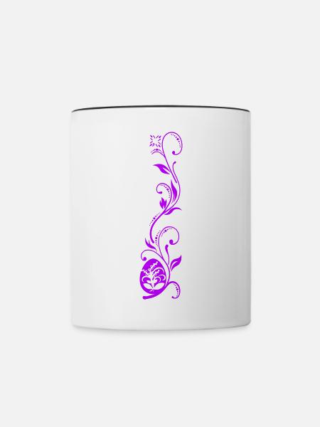 Ostern, Ranke - Tasse zweifarbig - Weiß/Schwarz