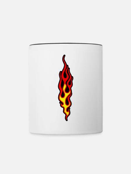 flammen - Tasse zweifarbig - Weiß/Schwarz