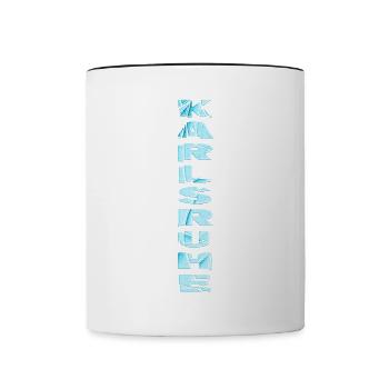 Karlsruhe Deutschland Stadt Schrift Skyline Heimat - Tasse zweifarbig - Weiß/Schwarz - Vorne