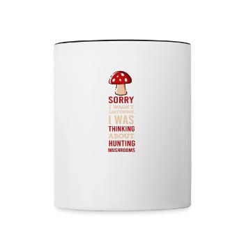 Denken Sie an Pilzgemüse - Tasse zweifarbig - Weiß/Schwarz - Vorne