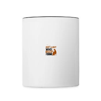 Angler Angelhaken Angelrute Sportfischer - Tasse zweifarbig - Weiß/Schwarz - Vorne
