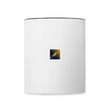 Goldener Trading Bulle - Erfolg, Reichtum, Geld - Tasse zweifarbig - Weiß/Schwarz - Vorne