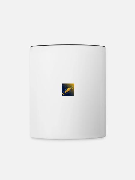 Goldener Trading Bulle - Erfolg, Reichtum, Geld - Tasse zweifarbig - Weiß/Schwarz