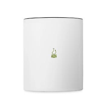 Angler Angelhaken Angelrute Sportfischer - Tasse zweifarbig - Weiß/Schwarz - Vorne