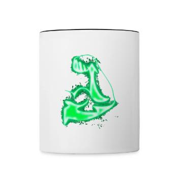Stark Arm hell glühend - Tasse zweifarbig - Weiß/Schwarz - Vorne