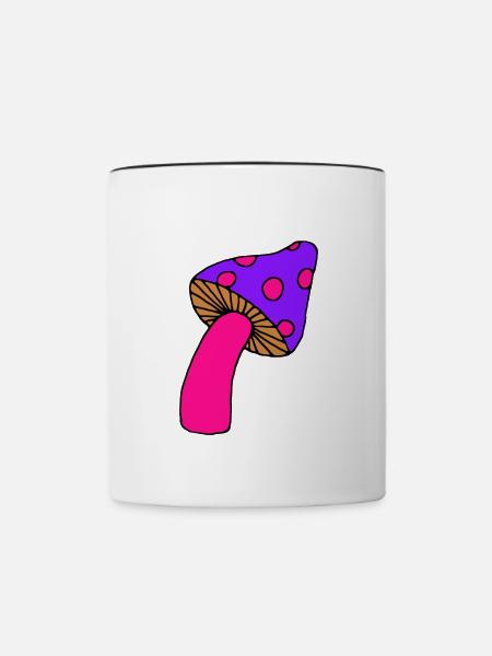 Pilz psy lila - Tasse zweifarbig - Weiß/Schwarz
