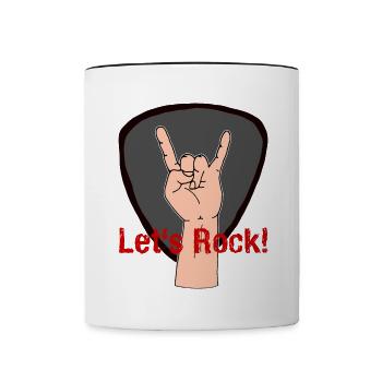 Lets rock - Contrasting Mug - white/black - Front