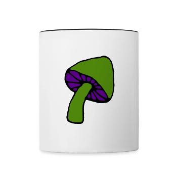 Mushroom psychedelic - Contrasting Mug - white/black - Front