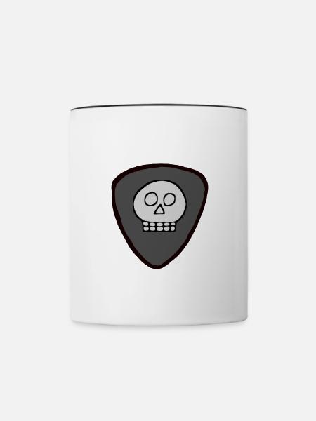 Plektrum Totenkopf - Tasse zweifarbig - Weiß/Schwarz