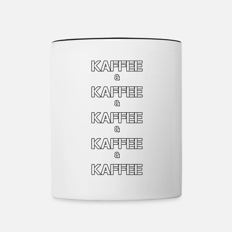Café café, cadeau - Mug contrasté - blanc/noir