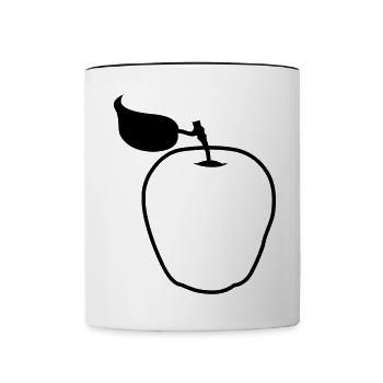 Forscher und ihre Erfindungen: Newton's Apfel - Contrasting Mug - white/black - Front