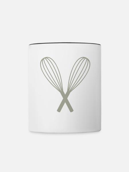 Schneebesen Koch Geschenkidee - Tasse zweifarbig - Weiß/Schwarz