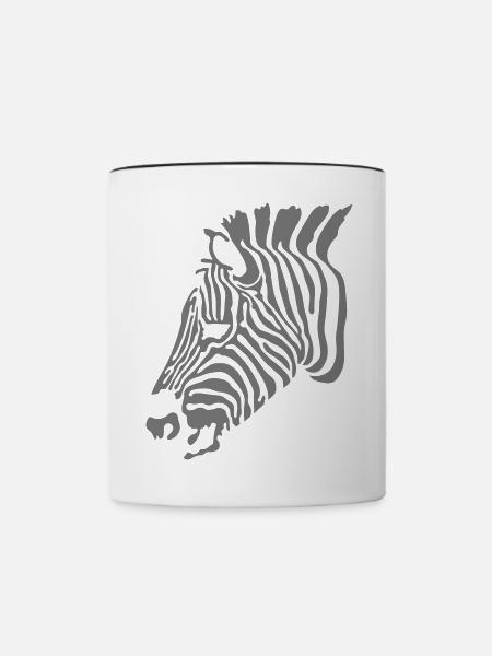 Zebra - Tasse zweifarbig - Weiß/Schwarz
