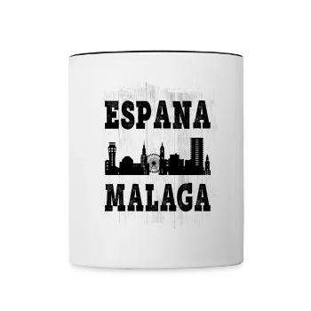 Malaga Spain City Skyline Summer Home Love - Contrasting Mug - white/black - Front