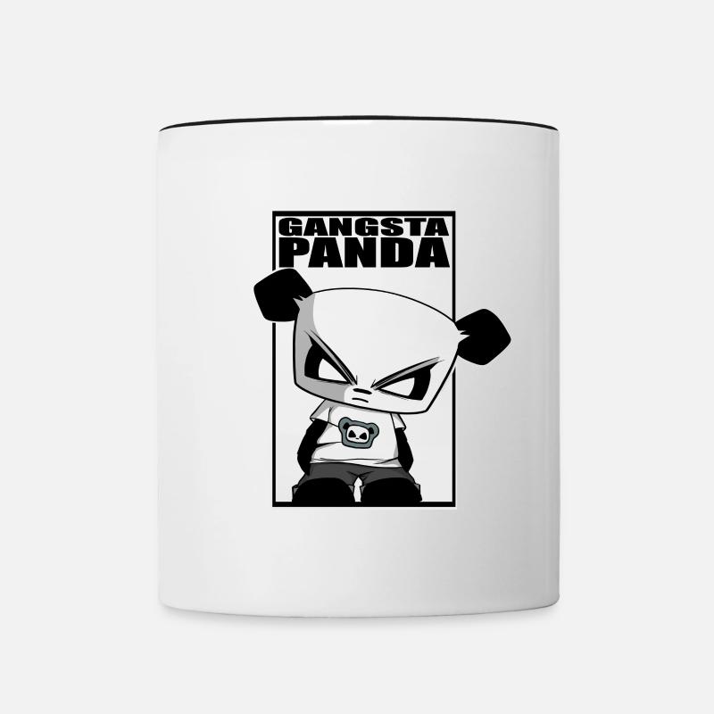 Gaming Panda Gangsta Panda funny cute cool - Contrasting Mug - white/black