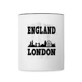 Londres Angleterre Uk City Skyline Accueil Amour - Mug contrasté - blanc/noir - Devant