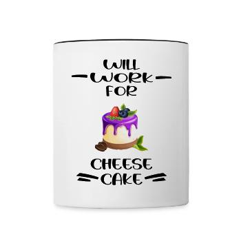 cheesecake kuchen cheesecake-love küchenhilfe - Tasse zweifarbig - Weiß/Schwarz - Vorne